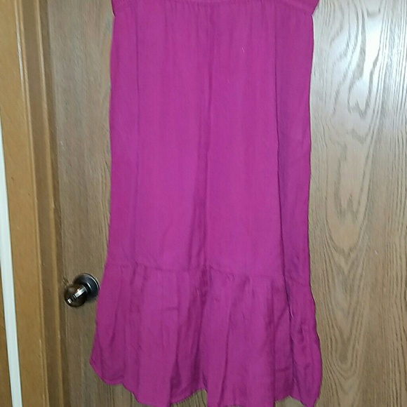 Fuschia crochet sleeve dress - Picture 7 of 8